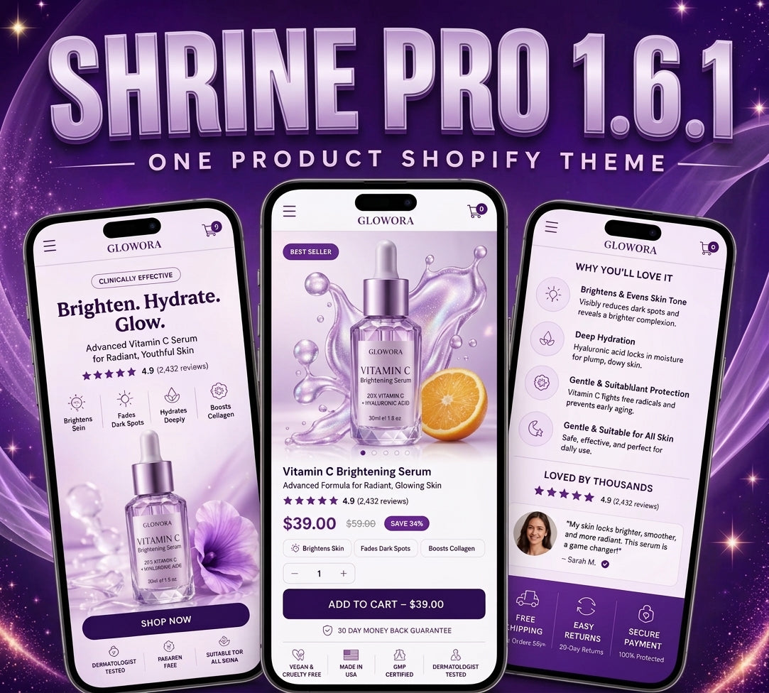 Shrine Pro 1.6.1 Shopify Theme | One Product Store | High Converting | Shopify 2.0 Native | Digital Download